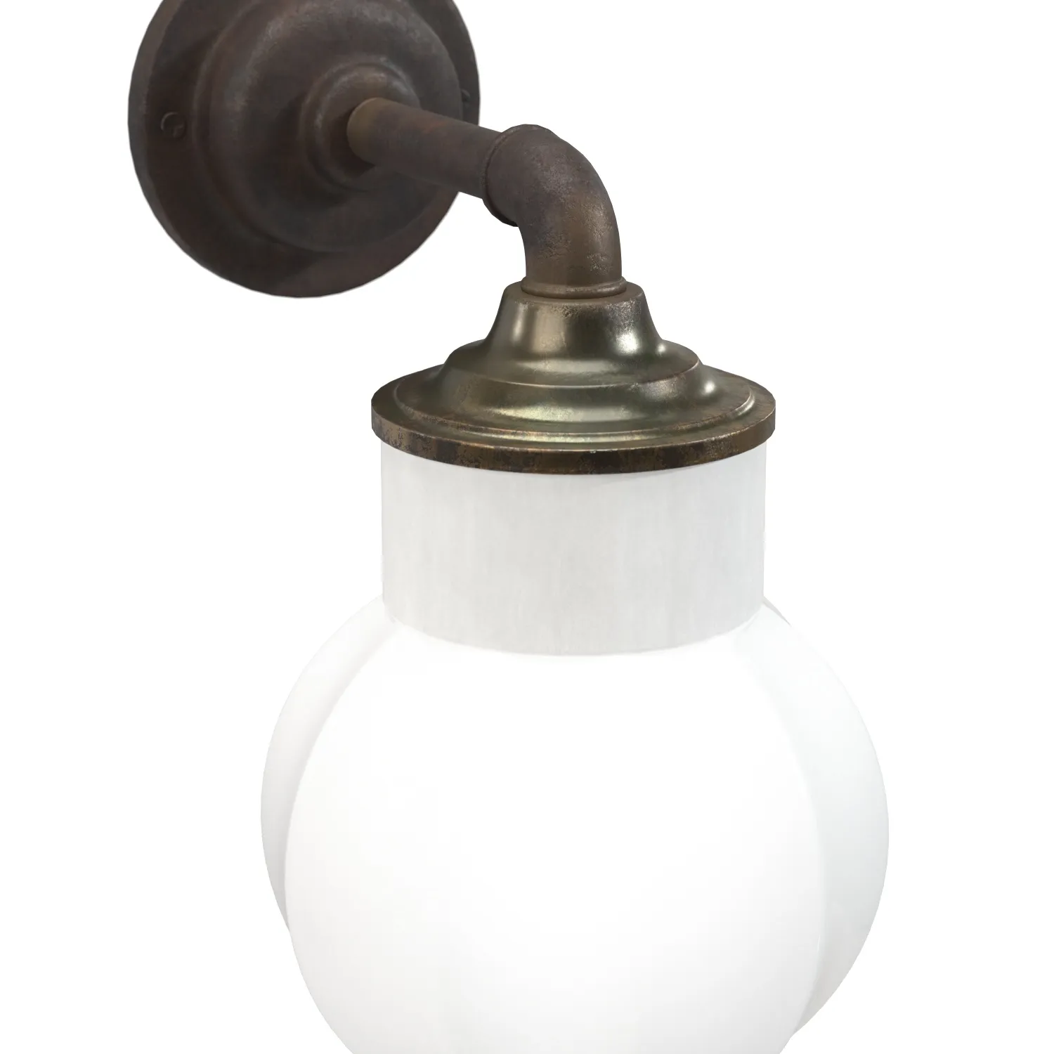 Opaline Glass Porcelain Industrial Wall Lamp PBR 3D Model_05